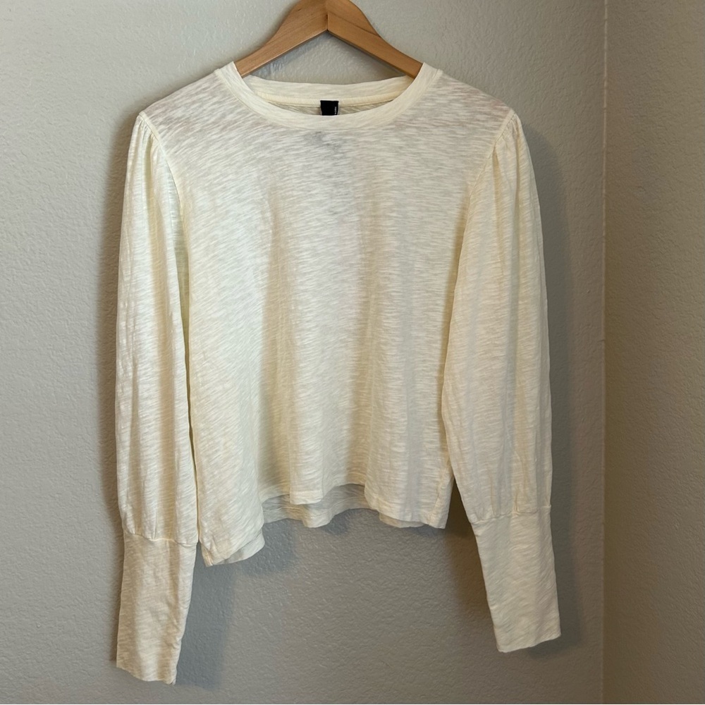 Bobi Los Angeles Long Sleeve Cotton Top NWT Macadamia – Size Large